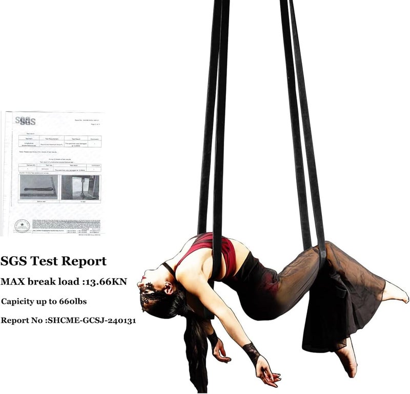 Flife Aerial Loop Straps 8ft Bodyloops 2.5 meter Velvet Covering Soft 1 pair Contortion with 2 Delta Quick Link 1 carry bag Heavy Duty for Aerial Circus Dance - Image 4